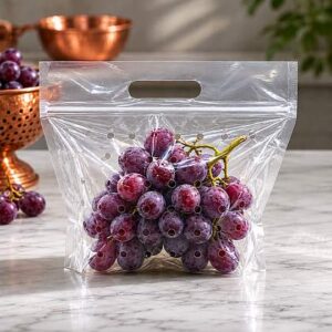 PP Zipper Gusset Bags with  Handle and Vent Holes for Produce and Fruits