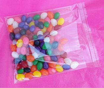 Transparent Pink Gram Bags, Resealable Poly Plastic Storage Bags with Zipper